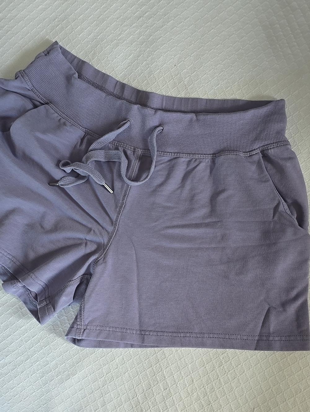 STOIC Shorts Cotton Modal Drawstring Lounge  Purple Gray Size L    #Z